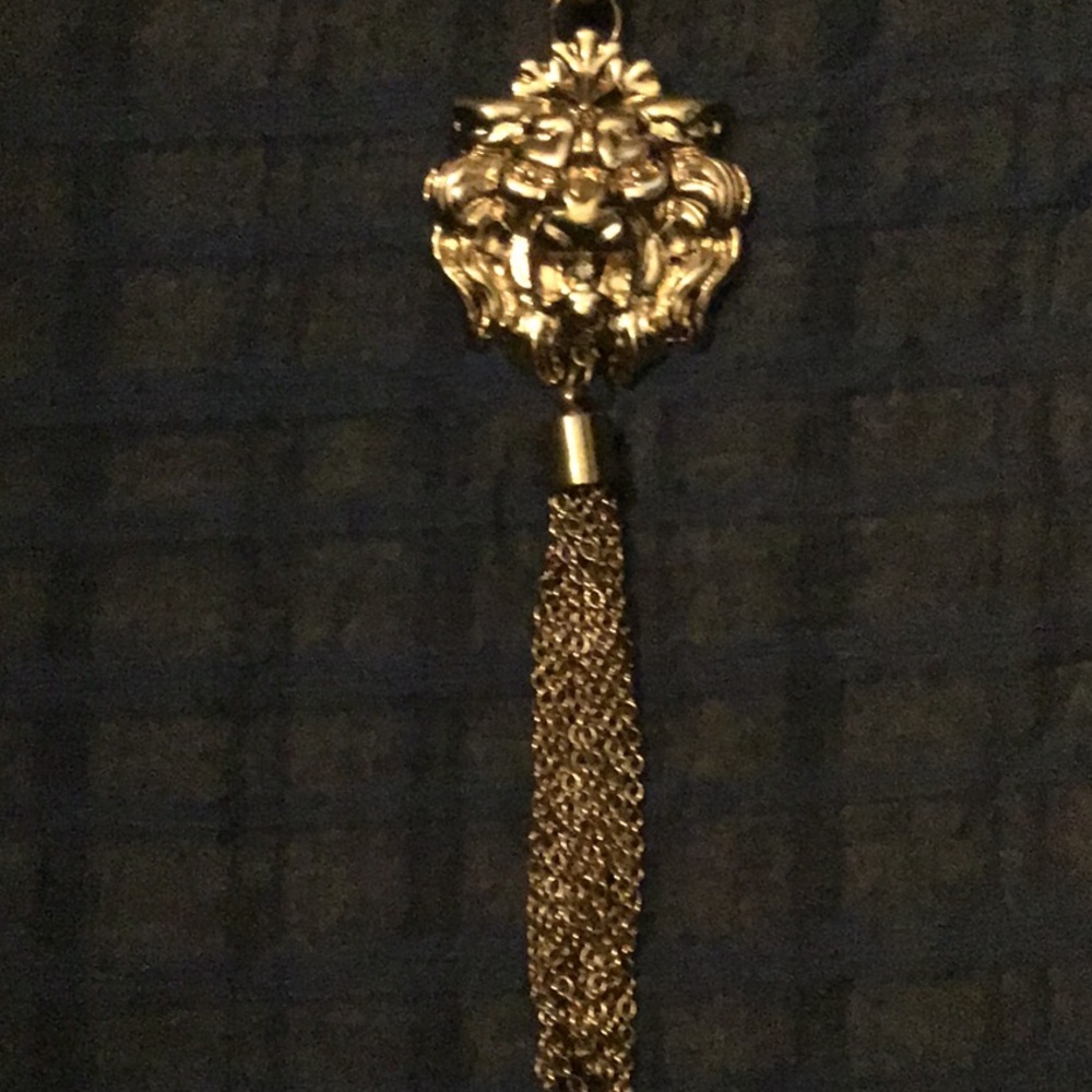 🔥3/$27🔥NWOT Costume Gold Lion Tassel Necklace